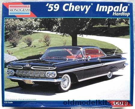 Revell/Monogram 59 Chevy Impala 2-in-1 Plastic Model Kit 1/25 Scale Car